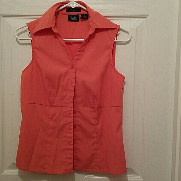Hillard & Hanson Tops - Light orange or orange pink combi color top